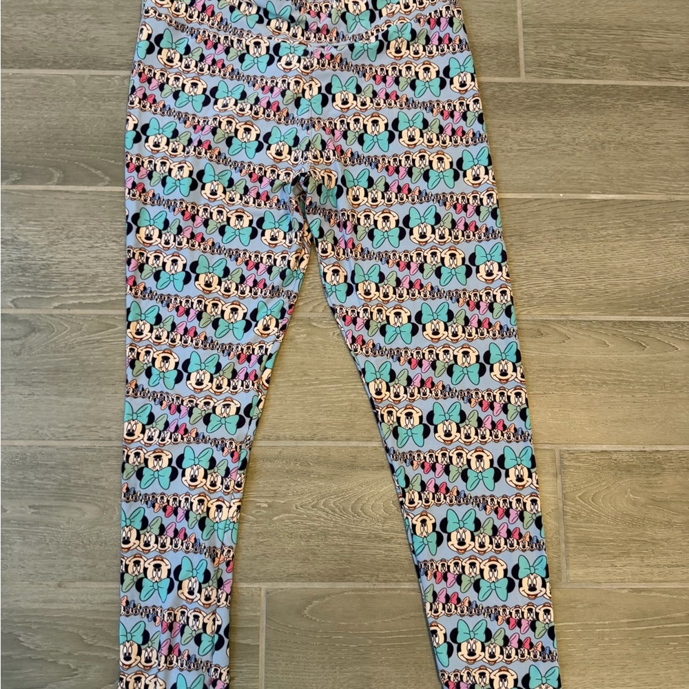 LuLaRoe Disney Minnie Mouse Pastel Rainbow Leggings Size Tall & Curvy (12 to 18)